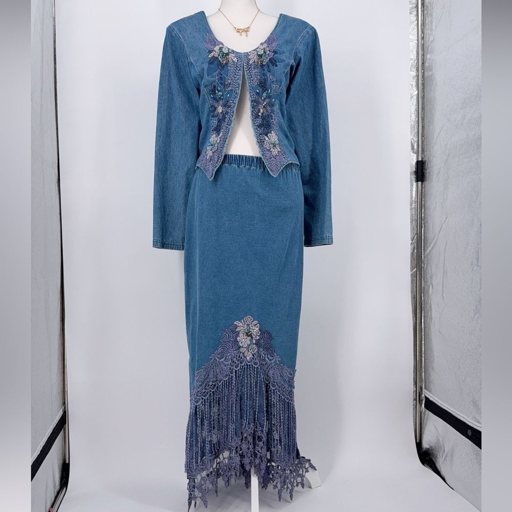 PHUn SHIRTS of California Denim Blue Embroidered SET size m
